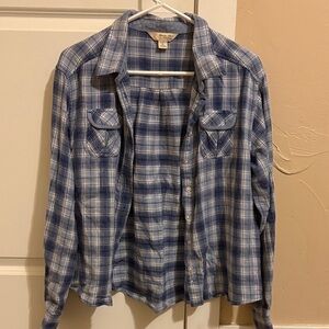 Gander Mountain Women's Blue Plaid Button Down Shirt